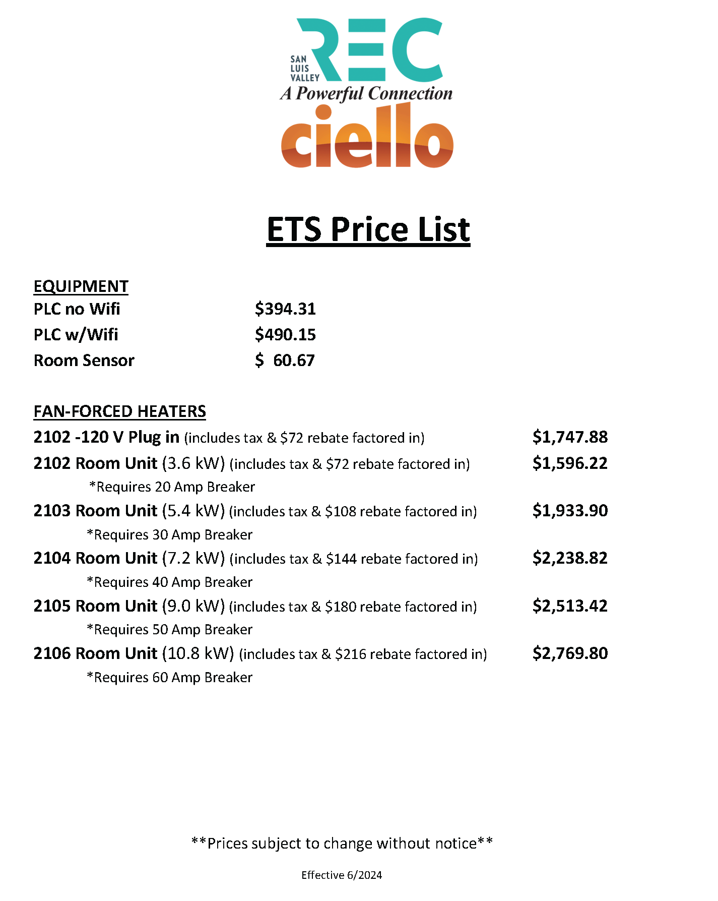 Electric Thermal Storage (ETS) Heaters San Luis Valley REC
